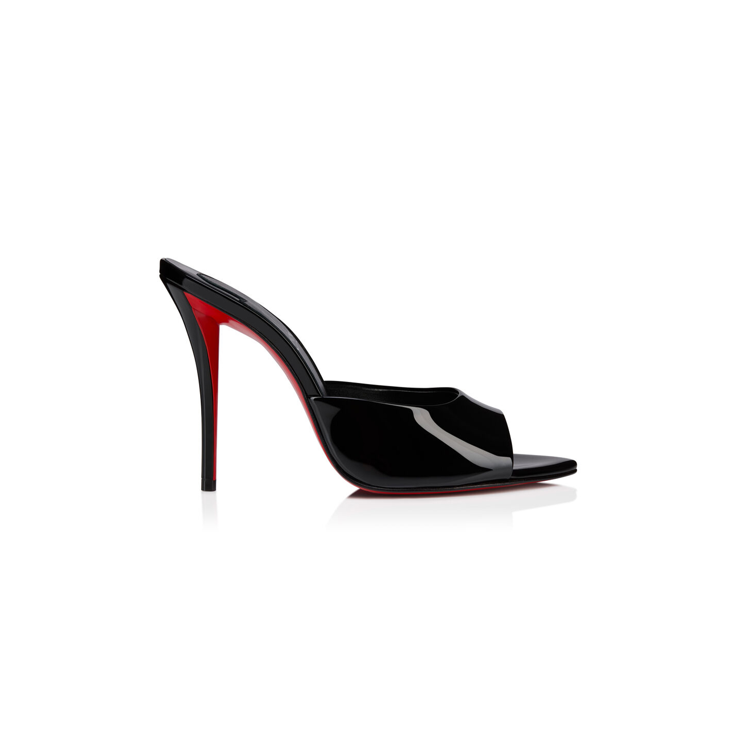 Chr1st1an louboutin miss z mule 100mm open heel sandals patent leather black women''s 1250970b439